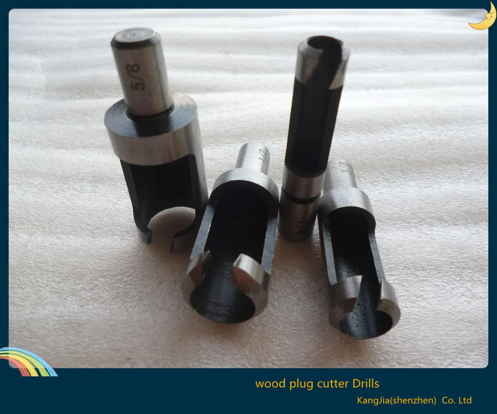 4pcs Woodworking Woodworker Wood Plug Cutter Cutting Bits Wooden Plugs
