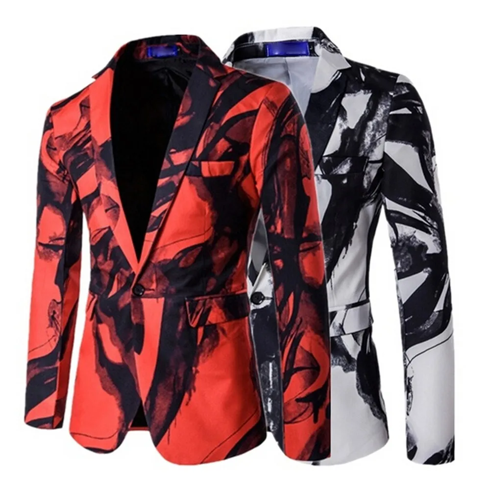 

Fashion Men Autumn Winter Button Printed Long Sleeve Coat Outwear made of high quality materials Top Coat Gift