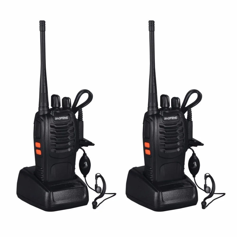 

2 pieces Baofeng BF-888 SVHF/UHF FM Transceiver 400-470MHz Rechargeable Walkie-talkie Flashlight 5W With Headset 2-way Radio
