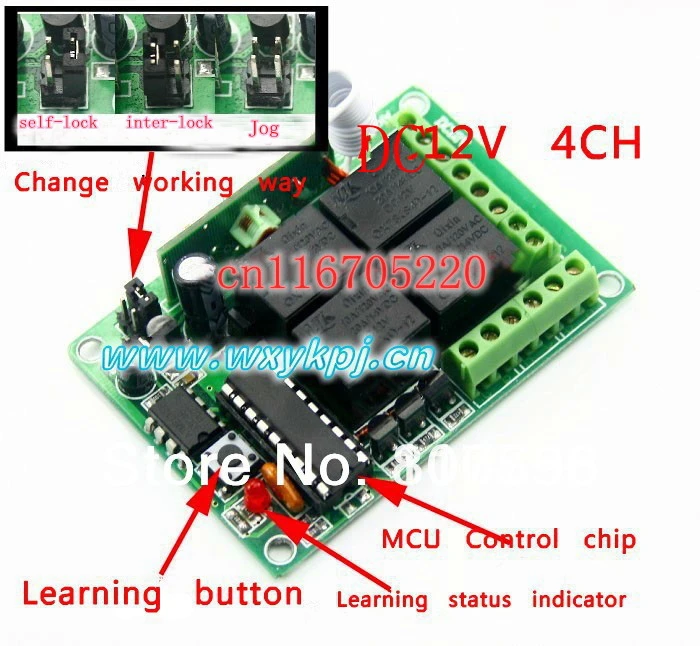 Самые низкие цены DC 12 В 4 канала 10A обучения товара Беспроводной удаленного Управление коммутатор с 14 передатчик 433 мГц 315 мГц