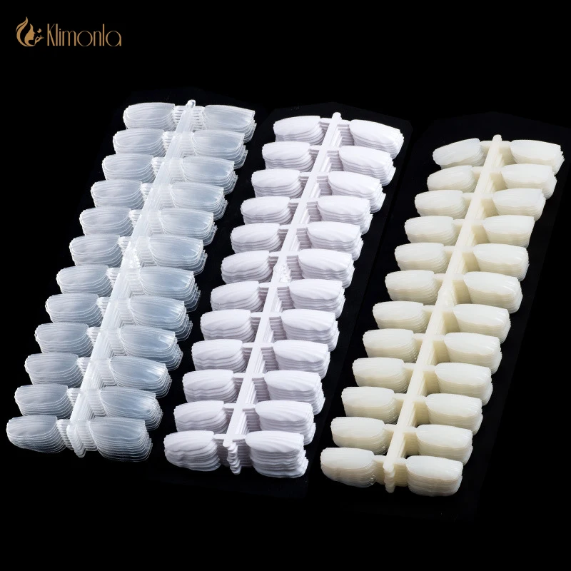 10pcs White Transparent False Nail 24 Tips Shell Design Art Displays Full Cover Press on Fake Nails Manicure Tools | Красота и