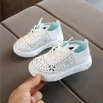 

Spring autumn Korean version children's single shoes girl shoes children diamond princess sneakers