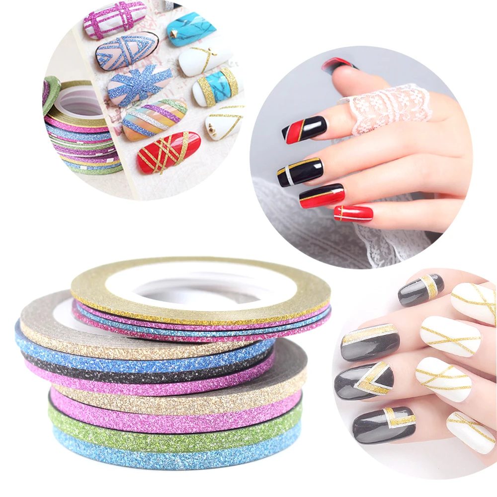 

DIY Pro 12 Different Colors Choice Matte Nail Striping Tape Line Nail Art Adhesive Decal Decoration Size 1mm/2mm/3mm