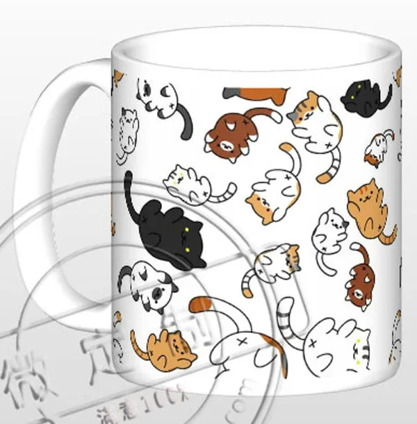 

New Neko Atsume Ceramic Coffee Mug White Color Or Color Changed Cup Cat Kitty Collector