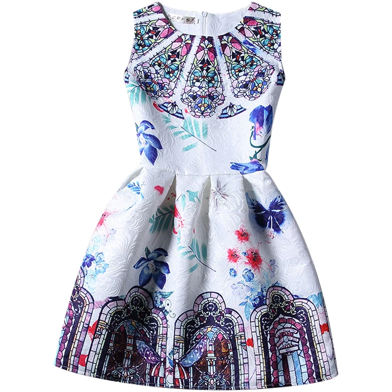 

6-20T Plus Size Girls Dresses,Girls Summer Casual Princess Dresses For Wedding Party Print Flowers Dress Aliexpress Shipping