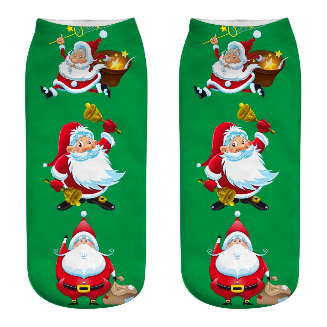 Новые рождественские носки из полиэстера для бега, женские милые носки с 3d принтом