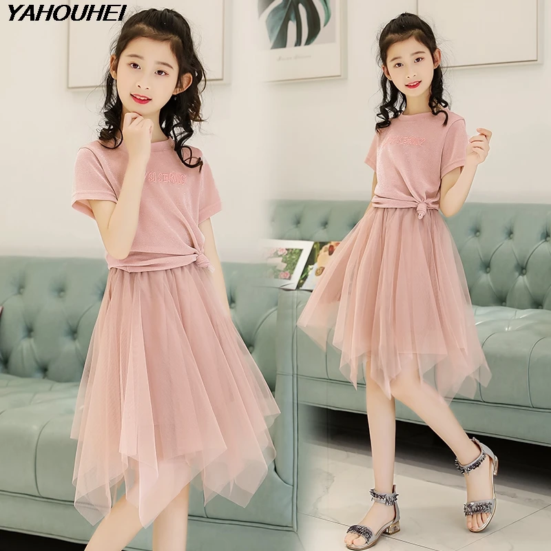 

2018 Elegant Mom Daughter Set Clothing Happy Family Matching Outfits Mother Daughter Clothing Summer A Line Long Top Shirt Skirt