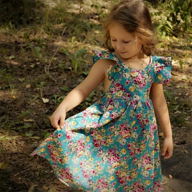

Summer Baby Girl Dress Floral Ruffles Kids Dresses For Girls Children Clothes Toddler Girls Dresses Birthday Party Clothing