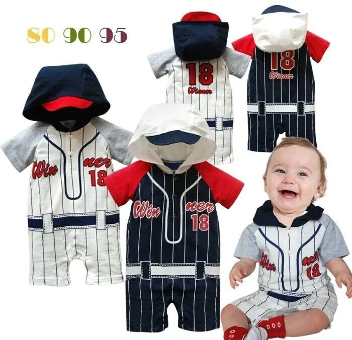 Newborn summer Rompers 2017 Cute Toddler Baby Girl Boy Baseball cool Jumpers Rompers Playsuit Outfits Clothes with hat babyfeet summer cool toddler shoes 0 2 year old newborn baby girl