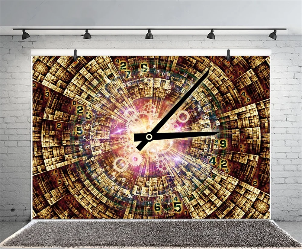 Laeacco Abstract Digital Clock Structure Photography Background Customized Photographic Backdrops For Photo Studio