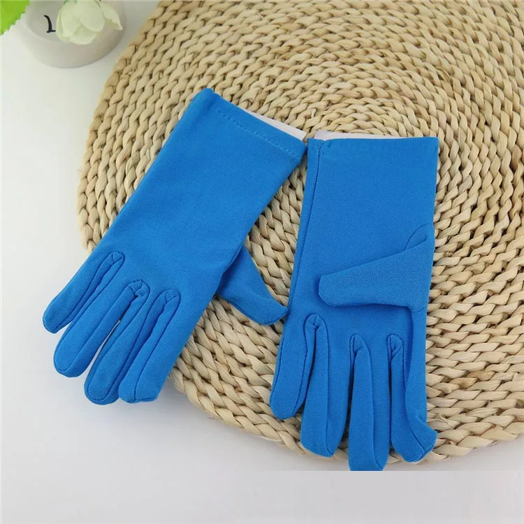 blue Короткие эластичные танцевальные перчатки для мальчиков; детские перчатки принцессы на день рождения для девочек; Рождественские перчатки; navidad - Цвет: blue