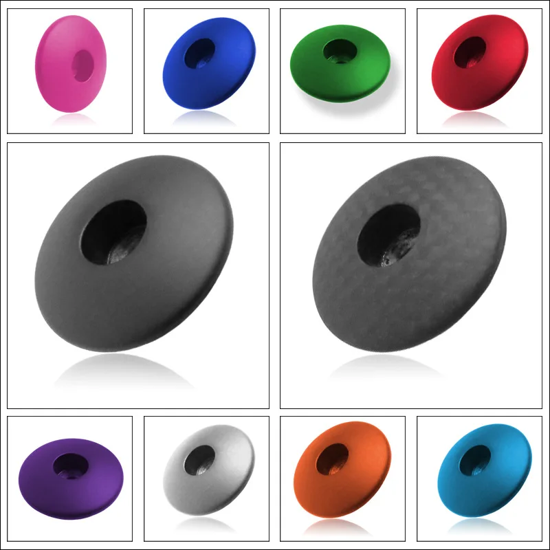 Carbon Fiber Bicycle Stem Cap MTB Bike Headset Top Cover Road Mountain