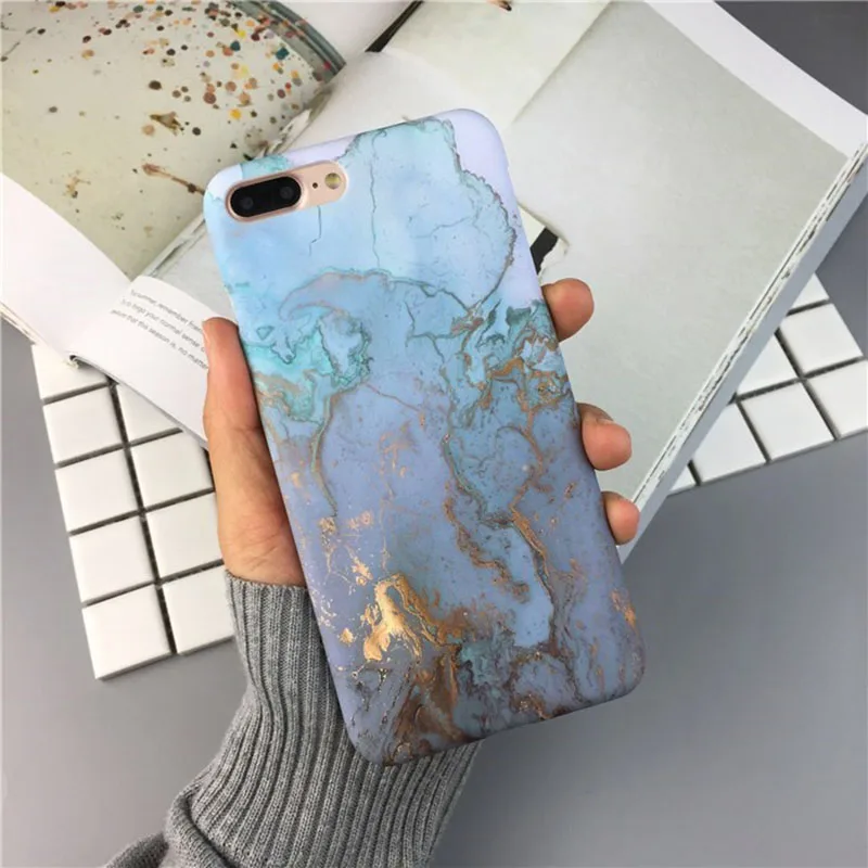 Marble Phone Case For iPhone 7 Case For iPhone X 7 6 6S 8 Plus 6 S Case Cover XR XS MXA Coque Scrub Hard PC Cover Capa