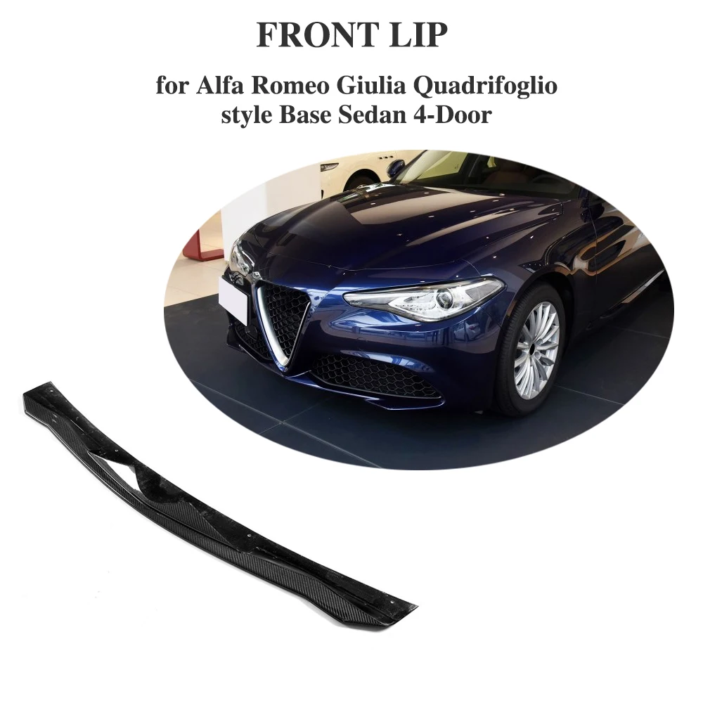 

Real Carbon Fiber Front Bumper Lip Chin for Alfa Romeo Giulia Quadrifoglio Sedan 2015 - 2018 front Bumper front lip Spoiler