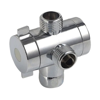 

2 Type 3 Way Water Separator Diverter Valve Shower Tee Adapter Adjustable Shower Head Diverter Valve Bathroom Accessories