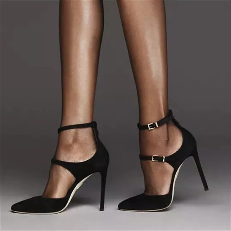 black and purple heels