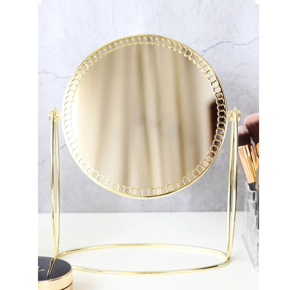 Color : Gold, Size : 30CM WY-YAN HZR Nordic Wrought Iron Single-Sided Round Mirror Desktop Bedroom Desktop Princess Dressing Beauty Mirror Color : Gold, Size : 30CM WY-YAN HZR Nordic Wrought Iron Single-Sided Round Mirror Desktop Bedroom Desktop Princess Dressing Beauty Mirror