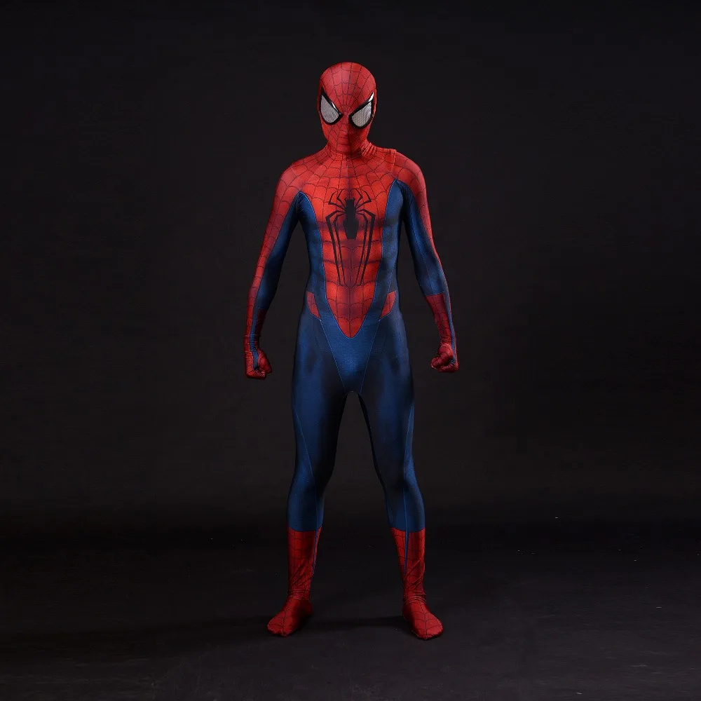 

Amazing Spiderman Costume Adult Red Blue Spider Man BodySuit Halloween Fullbody Spider-man Cosplay Costumes