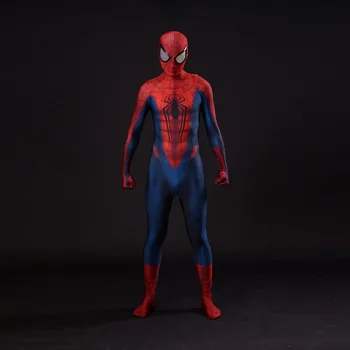 

Amazing Spiderman Costume Adult Red Blue Spider Man BodySuit Halloween Fullbody Spider-man Cosplay Costumes