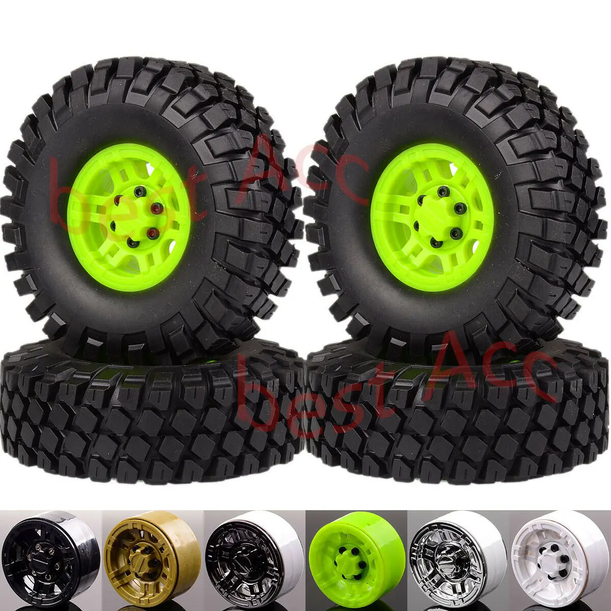 

112MM Climbing Tires 4P1.9" Wheel Rim For RC1:10Crawler Axial Traxxas Tamiya HPI