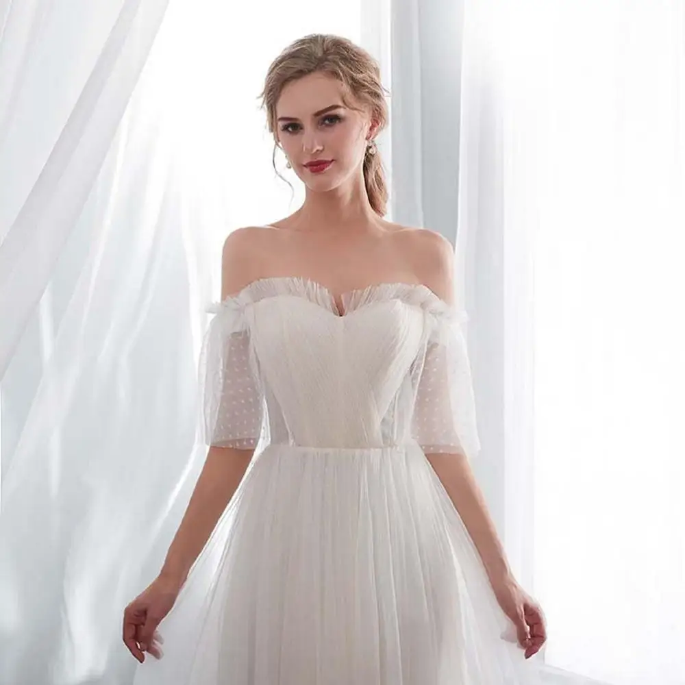 

Soft Tulle Princess Wedding Dress on the Festive Dress, Sweet Long Wedding Dress with Ruffles Vestidos Plus siz