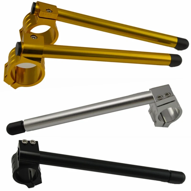 2x Universal Motorcycle Handlebar Racing Adjustable CNC 35/37/41/45/46MM Clip On Ons Fork