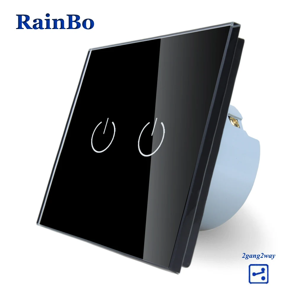 RainBo Brand New Touch Switch Screen Crystal Glass Panel wall switch EU