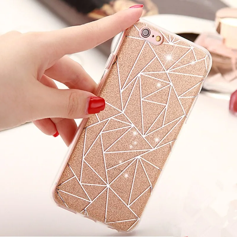 Soft TPU+Hard PC For iPhone 6S Case Cover 5S 5 SE 6 7 8 Luxury Glitter 3D Back Silicone Cases for |
