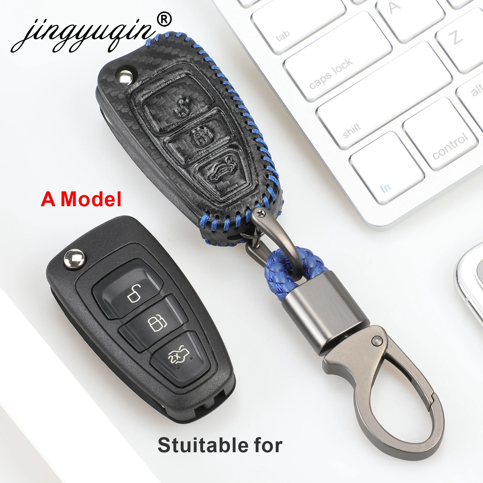 Generic Car Styling Leather Key Ring Cover Case Holder For Ford Best