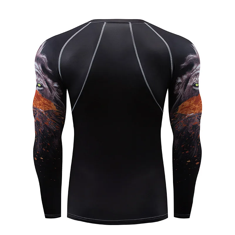Мужская компрессионная рубашка для пробежки и тренировок, для велоспорта, для занятий спортом, фитнесом, бегом, одежда camiseta rashguard