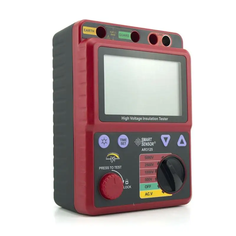 Smart Sensor AR3125 500~5000V Megohmmeter High Voltage Insulation Resistance Tester Megger Smart Sensor AR3125 500~5000V Megohmmeter High Voltage Insulation Resistance Tester Megger