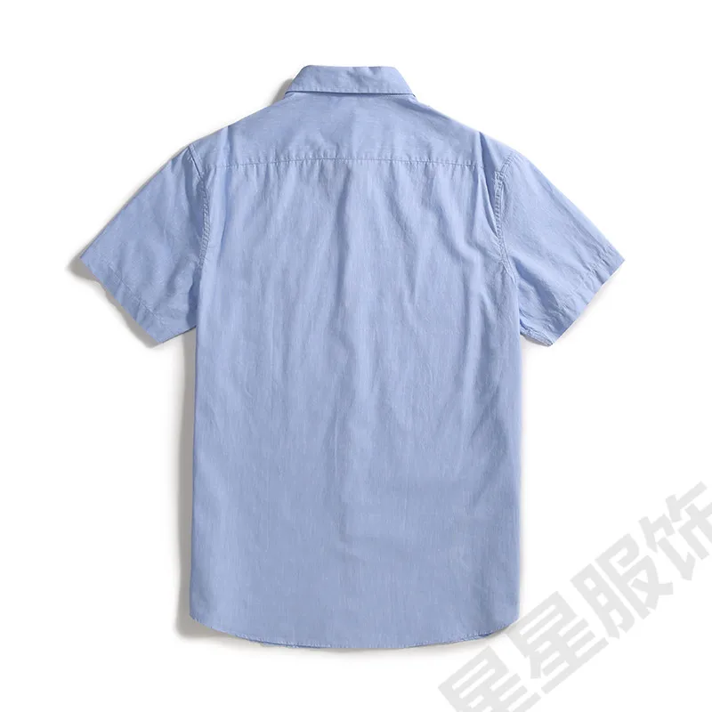 Плюс 8XL 6XL 5XL 4XL Чистый хлопок однотонный полосатый Добби отложной воротник короткий рукав не железные Летние удобные мужские официальные рубашки