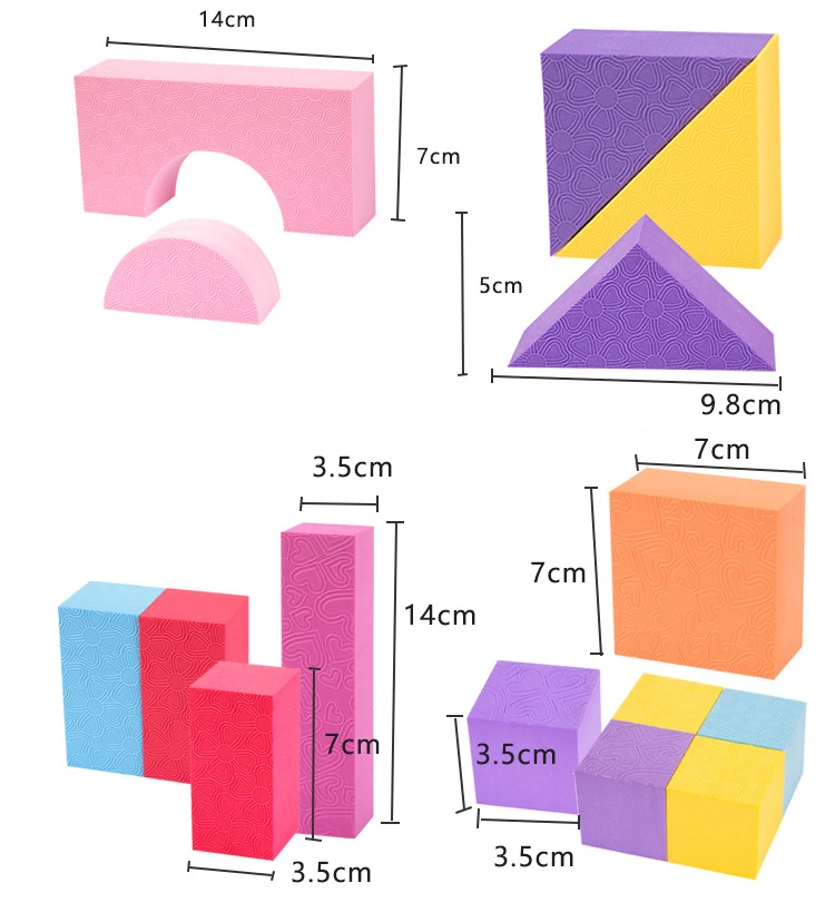 DOLLRYGA EVA большой строительный блок 50 шт. Knutselen Kinderen игрушки для детей ремесло детская игрушка Lote DIY Красочные Пены Блок