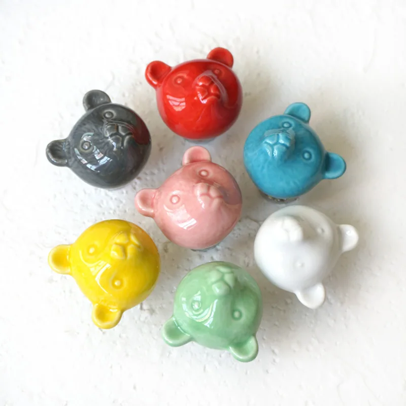 السيراميك مقابض الطفل الأطفال جميل سحب مقابض للأدراج مقابض سيراميك مجلس الوزراء حذاء درج خزانة مقبض سحب واحد الأقلام