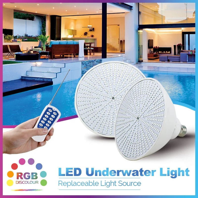 

PAR38 Swimming pool light 300w replacement by 35W LED bulb RGB color changing IP68 underwater wireless remote control