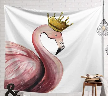 

CAMMITEVER Flamingos Crown Tapestries Tropical Leaf Tapestry Wall Hanging