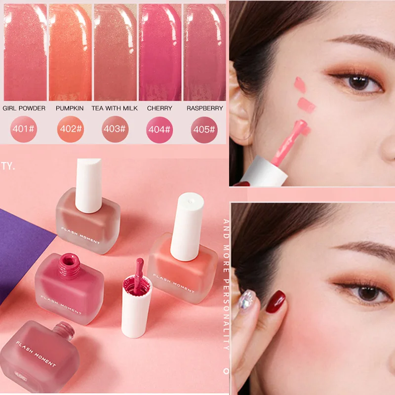 

New 5Colors Blusher for Face Liquid Blush Makeup Face Blush Professional Long Lasting Natural Cheek Bronzer Powder Cream Contour