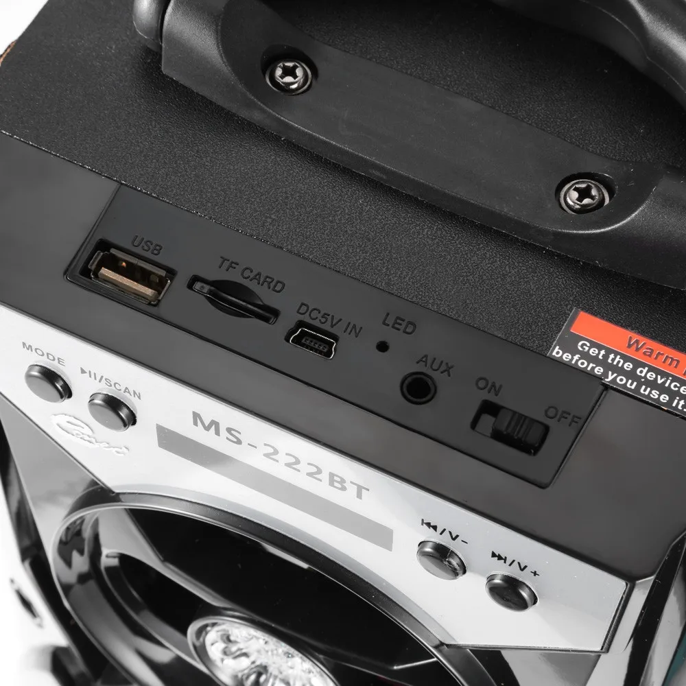 Оригинальная Колонка MS 222BT портативный Bluetooth динамик fm радио AUX USB TF карта