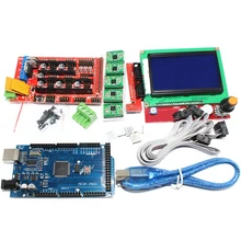 1Pcs Mega 2560 R3 Ch340 + 1Pcs Ramps 1.4 Controller + 5Pcs A4988 Stepper Driver Module +1Pcs 12864 Controller For 3D Printer K 1Pcs Mega 2560 R3 Ch340 + 1Pcs Ramps 1.4 Controller + 5Pcs A4988 Stepper Driver Module +1Pcs 12864 Controller For 3D Printer K