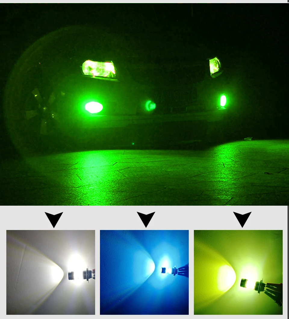 AcooSun H11 H8 LED Car Fog Lamp H1 H3 H10 9005 HB3 9006 HB4 PSX24W 12V 24V 1200Lm 4300K 6000K 8000K Auto Fog Light LED Voiture (8)