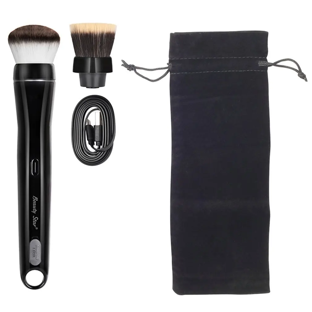 

Usb Recharge Brush Makeup Powder Cosmetic Equipment Handy Make-up Set With Foundation and Blush Brush Head