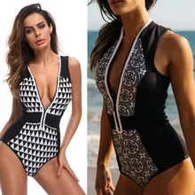 TCBSG плюс размер цельный купальник женский ретро женский Принт спортивный женский купальник одежда купальник Монокини