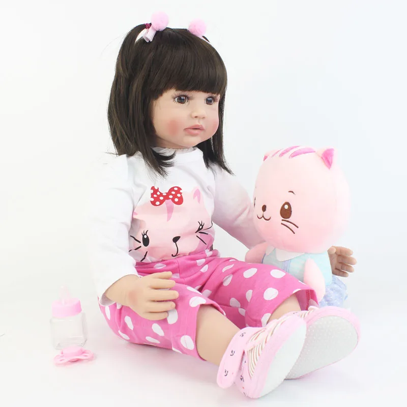 60 см, большой размер, мягкая силиконовая виниловая кукла-Реборн, игрушка, принцесса, младенцы, живы, Bebe, Boneca, сопроводительная кукла
