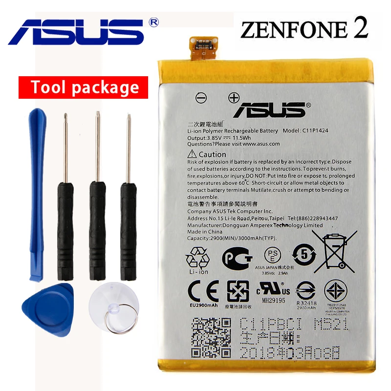 

Original C11P1424 Battery For Asus ZenFone 2 Z008D ZE551ML ZE550ML Z00AD ZenFone2 5.5inch 3000mAh