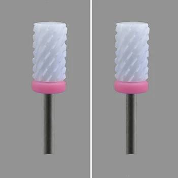 

White Ceramic Nail Drill Bit-4Pcs/Lot - Small Barrel Bit - (0088.060)