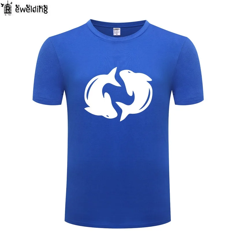 Cute Fish Printed Men T Shirt Anime Cartoon T Shirts Men Cotton Short