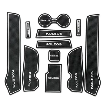 

For Renault Koleos 2013-2016 Silica Gel Non-slip Mat 11pcs Inner Mats Blue Red White Luminous Logo Stickers Car Accessories
