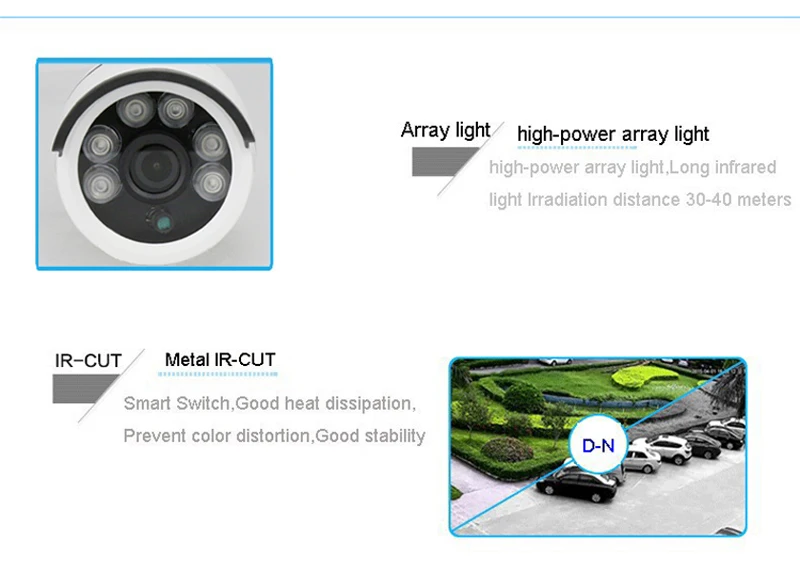Шесть массив светодиодов Водонепроницаемый металла 5MP/3MP/2MP Hi3516D H.265 25Fps аудио POE безопасность Onvif наблюдения IP Камера Бесплатная доставка