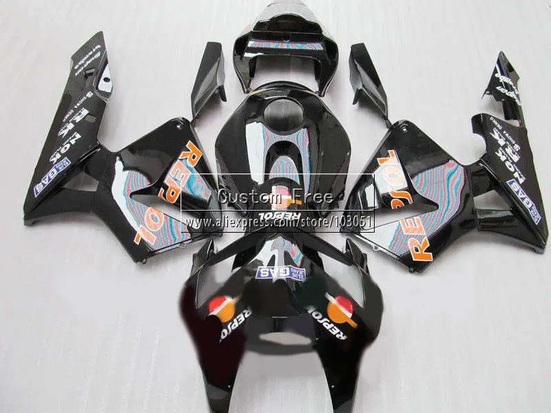Заводские Обтекатели под давлением для Honda repsol 600 RR 2005 2006 600RR CBR600RR 05 06 черные детали