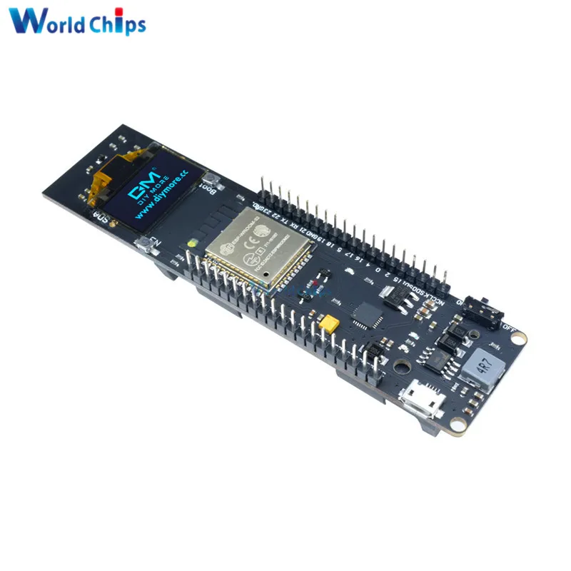 ESP8266 ESP-32 CP2102 WiFi Bluetooth макетная плата модуль с 18650 держателем батареи 0,96 дюймовый oled-дисплей белый/синий/желтый - Цвет: Синий